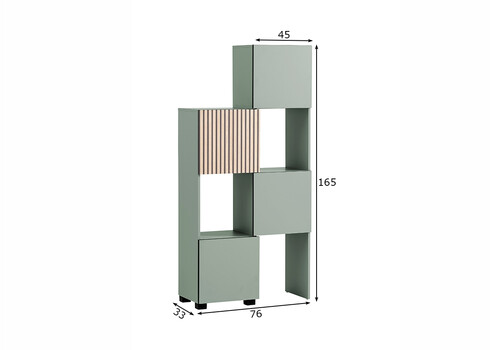 Pikendatav kapp ALEXA roheline, 45-76x33xH165 cm