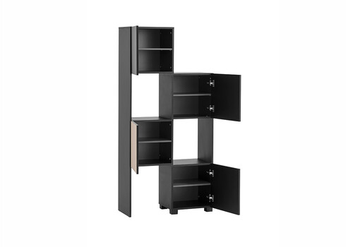 Pikendatav kapp ALEXA mattmust, 45-76x33xH165 cm