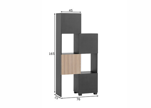 Pikendatav kapp ALEXA mattmust, 45-76x33xH165 cm