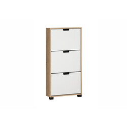 Jalatsikapp EMMIK mattvalge / tamm, 60x20xH124 cm