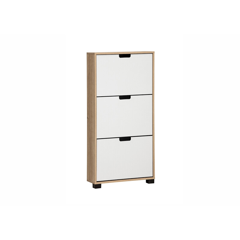 Jalatsikapp EMMIK mattvalge / tamm, 60x20xH124 cm