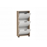 Jalatsikapp EMMIK mattvalge / tamm, 60x20xH124 cm