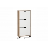Jalatsikapp EMMIK mattvalge / tamm, 60x20xH124 cm