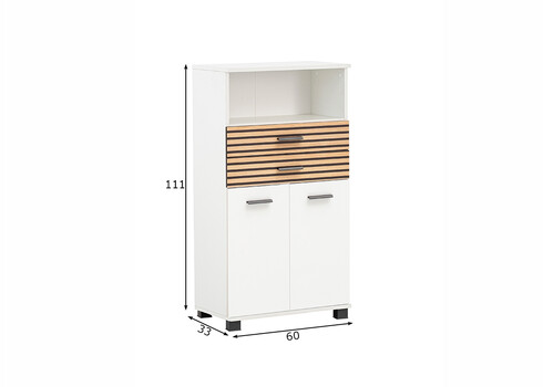 Alumine vannitoakapp KATTA mattvalge, 60x33xH111 cm