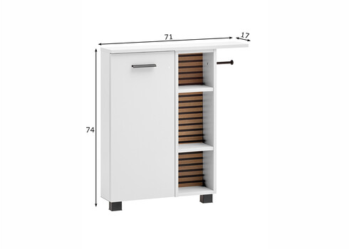 Alumine vannitoakapp KATTA mattvalge, 71x17xH74 cm