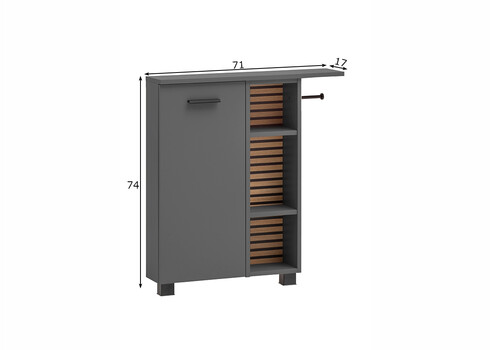 Alumine vannitoakapp KATTA antratsiit, 71x17xH74 cm