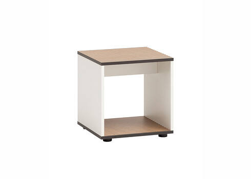 Tumba KATTA mattvalge / pruun, 40x40xH42 cm