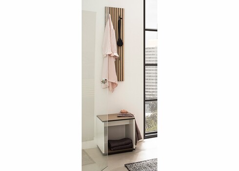 Tumba KATTA mattvalge / pruun, 40x40xH42 cm