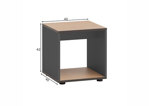 Tumba KATTA antratsiit / pruun, 40x40xH42 cm