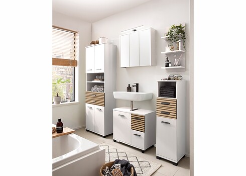 Peegelkapp KATTA mattvalge, 65x16xH63 cm