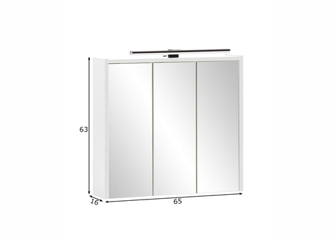 Peegelkapp KATTA mattvalge, 65x16xH63 cm