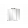 Peegelkapp KATTA mattvalge, 65x16xH63 cm