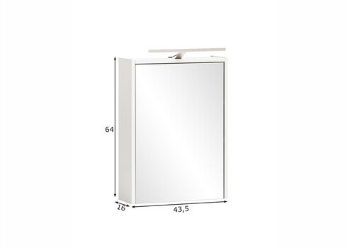Peegelkapp KATTA mattvalge, 43,5x16xH64 cm