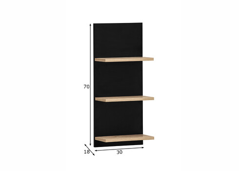 Seinariiul EMMIK mattmust / tamm, 30x18xH70 cm