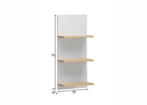Seinariiul EMMIK mattvalge / tamm, 30x18xH70 cm