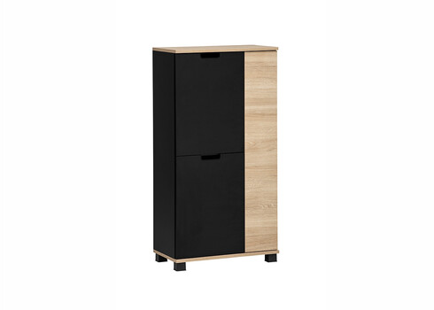 Kõrge vannitoakapp EMMIK mattmust / tamm, 60x33xH177cm