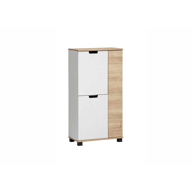 Kõrge vannitoakapp EMMIK mattvalge / tamm, 60x33xH177cm