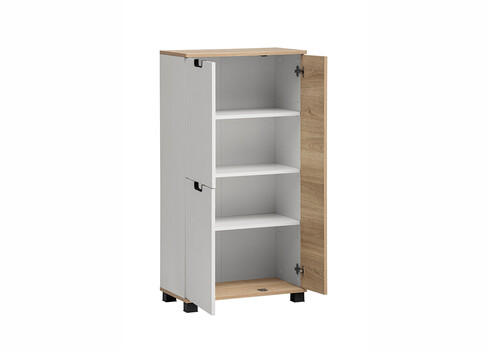 Kõrge vannitoakapp EMMIK mattvalge / tamm, 60x33xH177cm