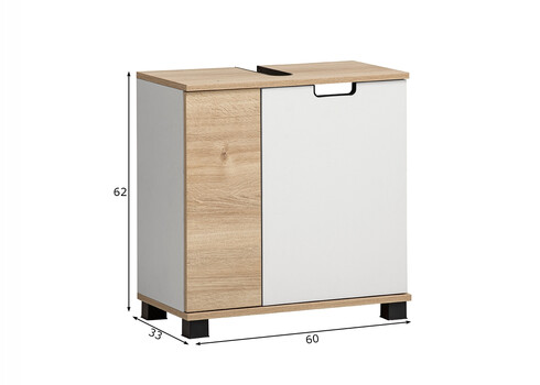 Valamukapp EMMIK mattvalge / tamm, 60x33xH62 cm