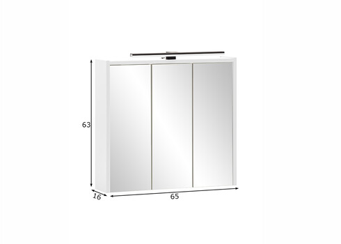 Peegelkapp EMMIK mattvalge, 65x16xH63 cm