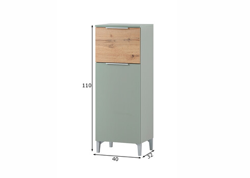 Alumine vannitoakapp SMILLA roheline, 40x32xH110 cm