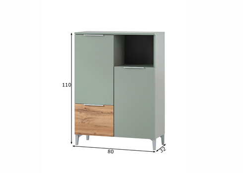 Alumine vannitoakapp SMILLA roheline, 80x32xH110 cm