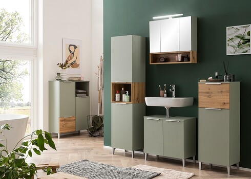 Alumine vannitoakapp SMILLA roheline, 80x32xH110 cm