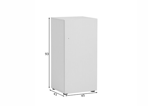 Lukustatav kapp LOCKED mattvalge, 45x41xH93 cm