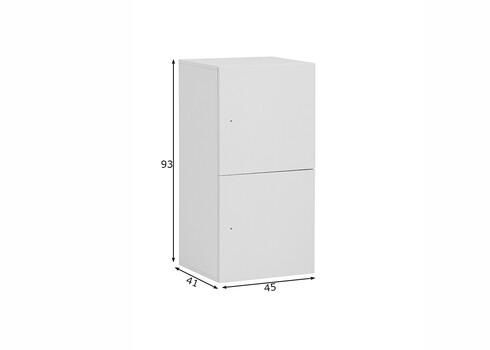 Lukustatav kapp LOCKED mattvalge, 45x41xH93 cm