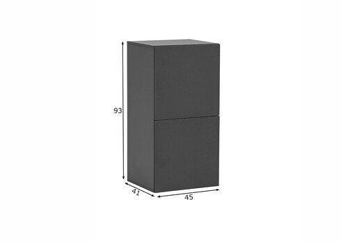 Lukustatav kapp LOCKED antratsiit, 45x41xH93 cm, 2 tk