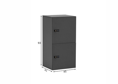 Lukustatav kapp LOCKED antratsiit, 45x41xH93 cm, 2 tk