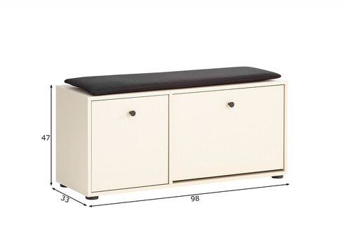 Jalatsikapp LOVUND beež, 98x33xH47 cm