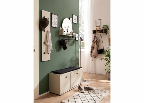 Riiul peegliga LOVUND beež, 60x13,5xH59 cm