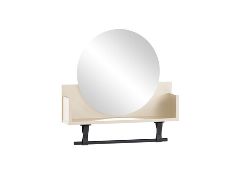 Riiul peegliga LOVUND beež, 60x13,5xH59 cm