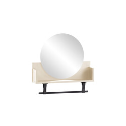 Riiul peegliga LOVUND beež, 60x13,5xH59 cm