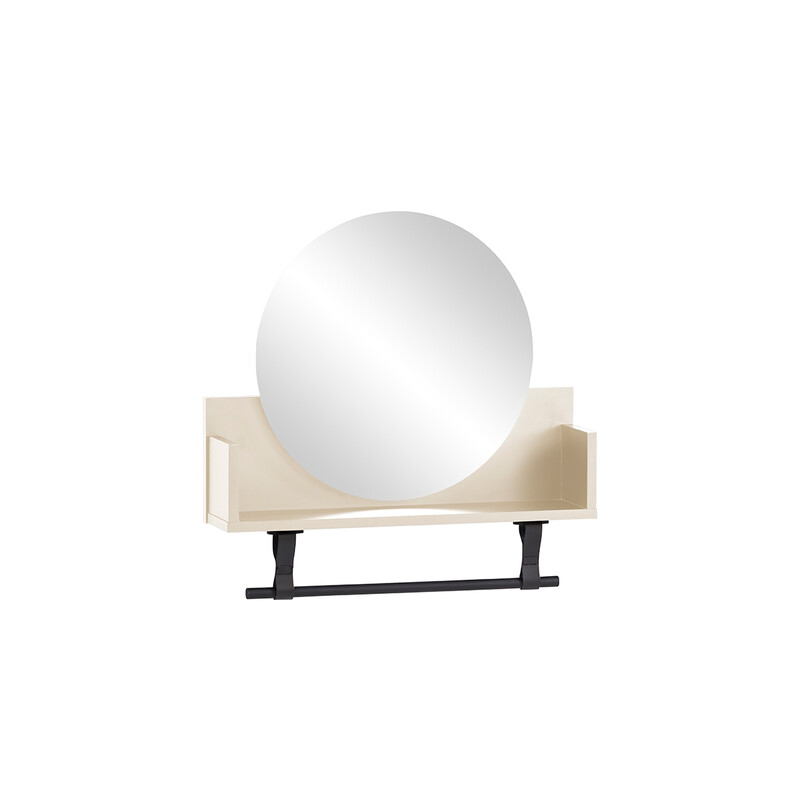 Riiul peegliga LOVUND beež, 60x13,5xH59 cm