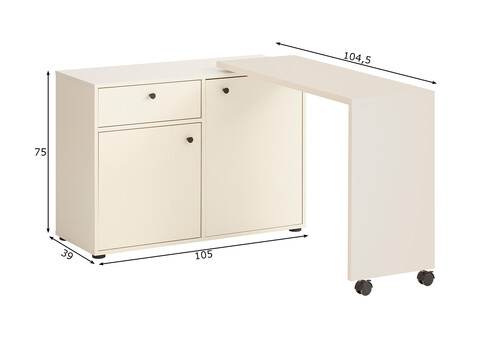 Riiul / kirjutuslaud LOVUND beež, 105x39xH75 cm