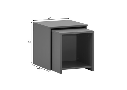 Diivanilaudade komplekt SMASH antratsiit, 40x40xH42 cm