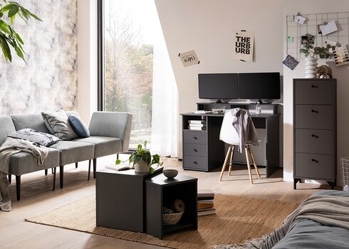 Diivanilaudade komplekt SMASH antratsiit, 40x40xH42 cm