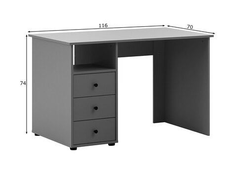 Kirjutuslaud SMASH antratsiit, 116x70xH74 cm