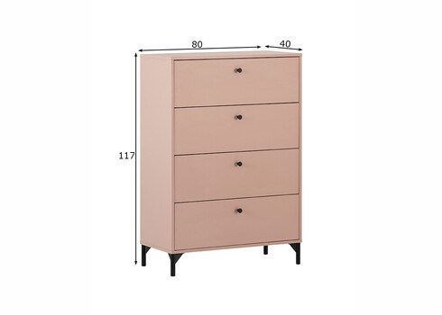 Kummut SMASH aprikoos, 80x40xH117 cm