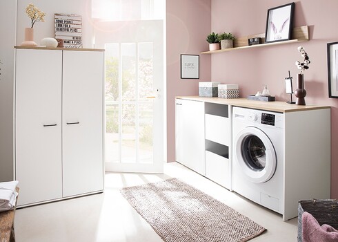 Pesumasinakapp SOLEA mattvalge, 67x60xH96 cm