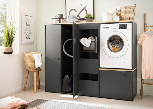 Pesumasinakapp SOLEA mattmust, 67x60xH96 cm