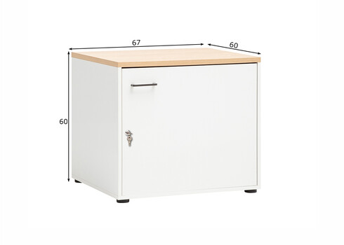 Lukustatav vannitoakapp SOLEA mattvalge, 67x60xH60 cm