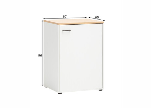 Lukustatav vannitoakapp SOLEA mattvalge, 67x60xH96 cm