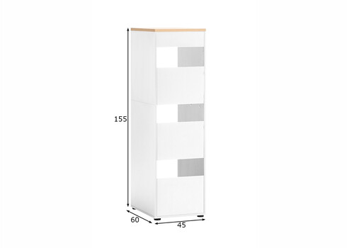 Vannitoakapp SOLEA mattvalge, 45x60xH155 cm