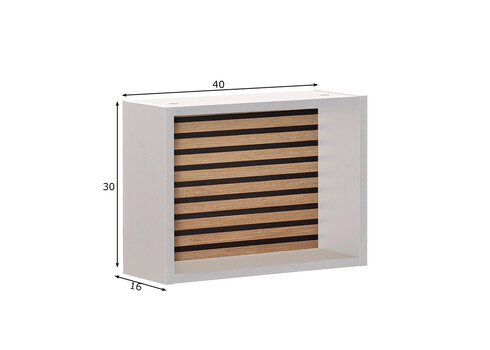 Seinariiul EKKO mattvalge / tamm, 40x15xH30 cm