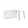 Kirjutuslaud kapiga EKKO mattvalge, 145x130xH74 cm