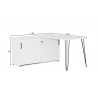 Kirjutuslaud kapiga EKKO mattvalge, 145x130xH74 cm