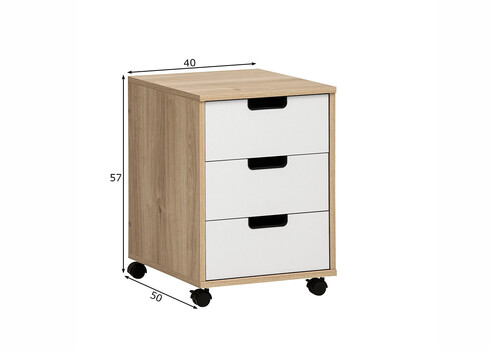 Sahtliboks EMMIK tamm / mattvalge, 40x50xH57 cm